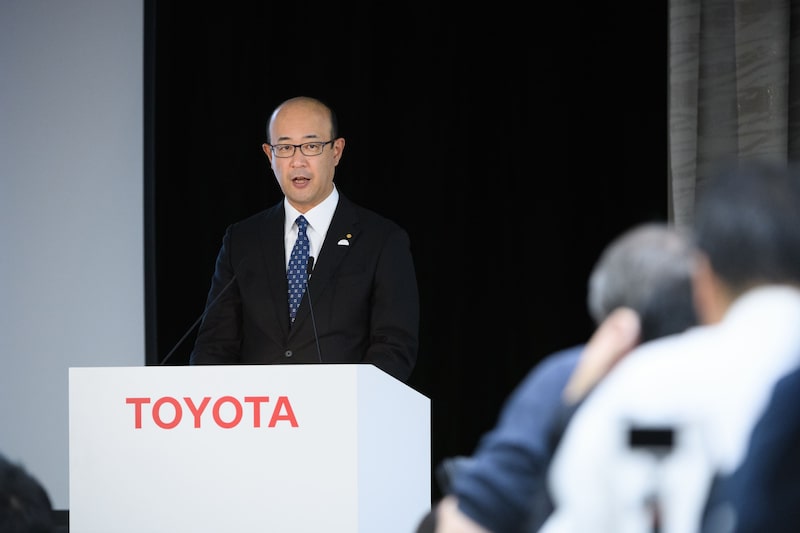 Kenta Kon, operating officer at Toyota Motor Corp., speaks during a news conference in Tokyo, Japan, on Thursday, Nov. 7, 2019. Toyota’s quarterly profit topped analysts’ estimates thanks to healthy sales of RAV4s in the U.S. and Corollas at home, keeping the Japanese automaker’s business on track amid sputtering global demand for cars. Photographer: Akio Kon/Bloomberg Kenta Kon, operating officer at Toyota Motor Corp., speaks during a news conference in Tokyo, Japan, on Thursday, Nov. 7, 2019. Toyota’s quarterly profit topped analysts’ estimates thanks to healthy sales of RAV4s in the U.S. and Corollas at home, keeping the Japanese automaker’s business on track amid sputtering global demand for cars. Photographer: Akio Kon/Bloomberg