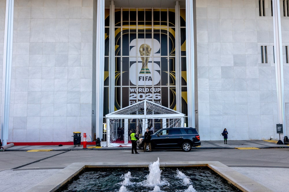 FIFA World Cup 2026 Final Draw signage outside the Kennedy Center in Washington, DC, US, on Thursday, Dec. 4, 2025. The final draw for the 2026 World Cup will be held at the Kennedy Center on December 5. Photographer: Alex Kent/Bloomberg FIFA World Cup 2026 Final Draw signage outside the Kennedy Center in Washington, DC, US, on Thursday, Dec. 4, 2025. The final draw for the 2026 World Cup will be held at the Kennedy Center on December 5. Photographer: Alex Kent/Bloomberg