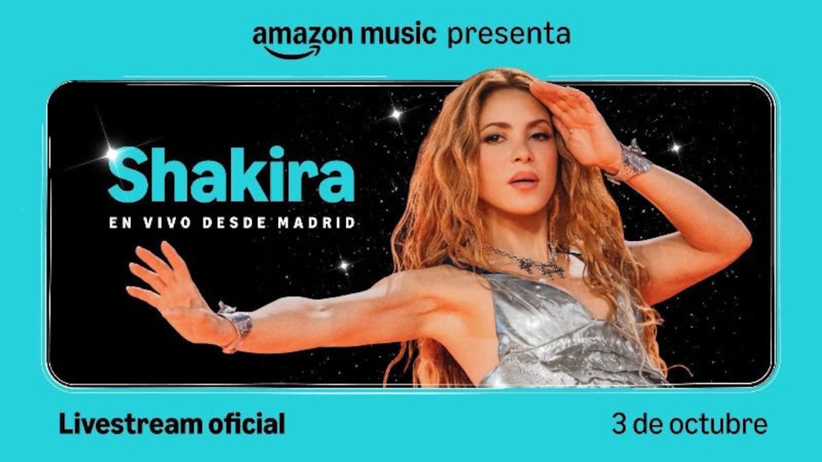 Amazon Music transmitirá uno de los conciertos de Shakira en vivo desde Madrid.