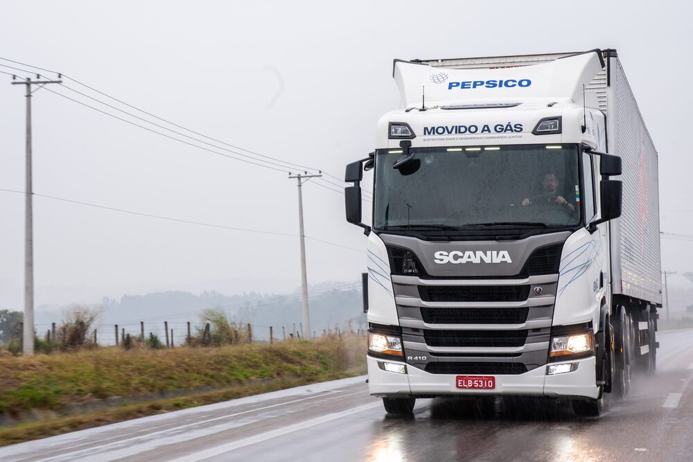 Caminhão movido a gás da Scania Caminhão movido a gás da Scania