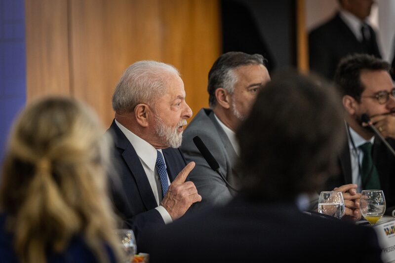 O presidente Luiz Inacio Lula da Silva durante conferência no Palácio do Planalto em Brasília O presidente Luiz Inacio Lula da Silva durante conferência no Palácio do Planalto em Brasília