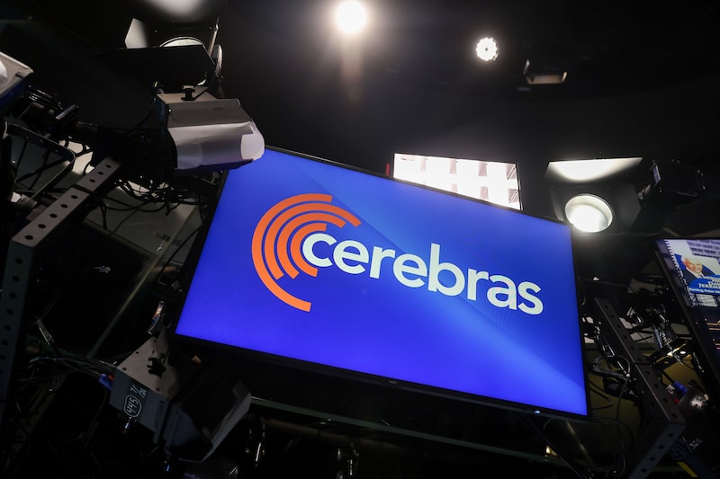 Cerebras Systems Inc. signage during the company's initial public offering (IPO) at the Nasdaq MarketSite in New York, US, on Thursday, May 14, 2026. Cerebras Systems Inc. shares are indicated to open 82% above their listing price, after the artificial intelligence chipmaker raised $5.55 billion in an upsized and hotly anticipated IPO. Photographer: Michael Nagle/Bloomberg Cerebras Systems Inc. signage during the company's initial public offering (IPO) at the Nasdaq MarketSite in New York, US, on Thursday, May 14, 2026. Cerebras Systems Inc. shares are indicated to open 82% above their listing price, after the artificial intelligence chipmaker raised $5.55 billion in an upsized and hotly anticipated IPO. Photographer: Michael Nagle/Bloomberg