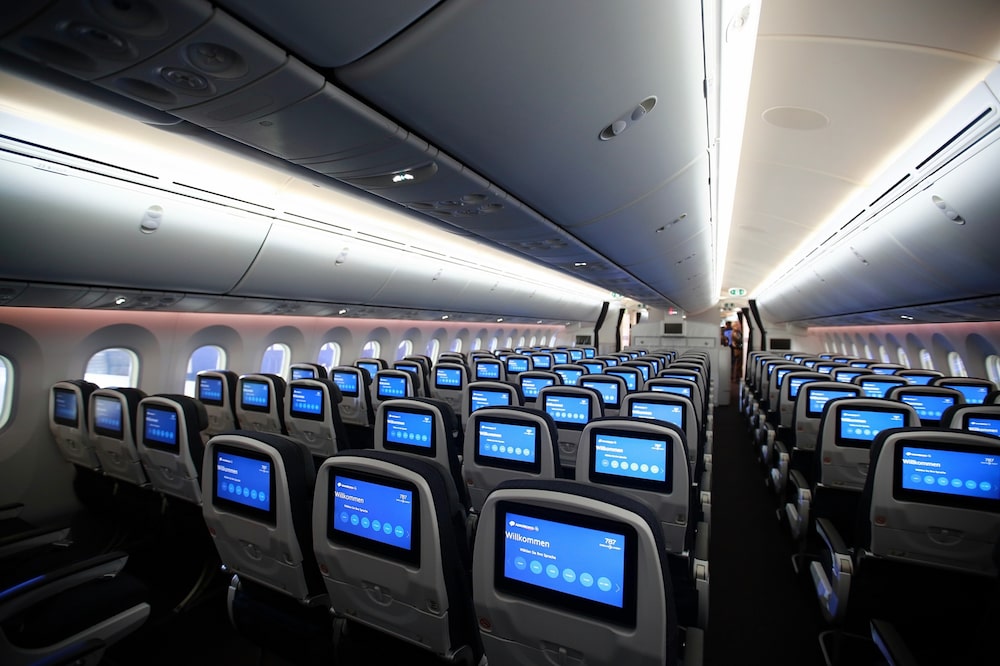Interior de un avión Dreamliner Boeing 787-9 de Grupo Aeroméxico SAB Quetzalcóatl en Ciudad de México.Fotógrafo: Susana González/Bloomberg Interior de un avión Dreamliner Boeing 787-9 de Grupo Aeroméxico SAB Quetzalcóatl en Ciudad de México.Fotógrafo: Susana González/Bloomberg