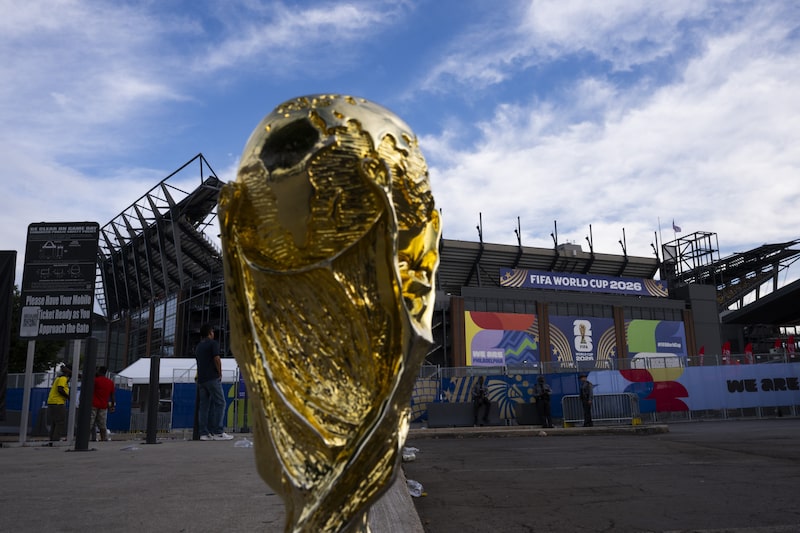 A replica trophy displayed outside the stadium ahead of the FIFA World Cup 2026 Group E match between Ecuador and Ivory Coast at Lincoln Financial Field, Philadelphia Stadium, in Philadelphia, Pennsylvania, US, on Sunday, June 14, 2026. The opening days of the World Cup saw few reports of major problems, with host nations Mexico, the US, and Canada performing well and fans showing enthusiasm. Photographer: Joe Lamberti/Bloomberg A replica trophy displayed outside the stadium ahead of the FIFA World Cup 2026 Group E match between Ecuador and Ivory Coast at Lincoln Financial Field, Philadelphia Stadium, in Philadelphia, Pennsylvania, US, on Sunday, June 14, 2026. The opening days of the World Cup saw few reports of major problems, with host nations Mexico, the US, and Canada performing well and fans showing enthusiasm. Photographer: Joe Lamberti/Bloomberg
