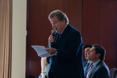 El multimillonario Jaime Gilinski habla durante una reunión de accionistas de Grupo Sura en Medellín, Colombia, el miércoles 20 de abril de 2022.Fuente: Bloomberg