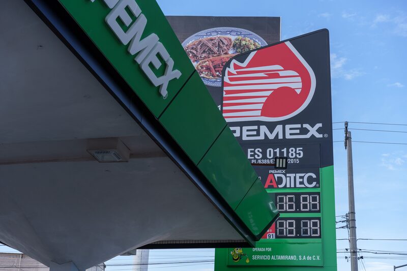 Signage with fuel prices at a Petroleos Mexicanos (PEMEX) gas station in Ciudad Juarez, Chihuahua state, Mexico on Thursday, July 21, 2022. As nations across the globe scramble for energy in the face of a pandemic supply crisis, extreme weather and the Russian war on Ukraine, Mexico -- at least, right now -- is sitting pretty. Signage with fuel prices at a Petroleos Mexicanos (PEMEX) gas station in Ciudad Juarez, Chihuahua state, Mexico on Thursday, July 21, 2022. As nations across the globe scramble for energy in the face of a pandemic supply crisis, extreme weather and the Russian war on Ukraine, Mexico -- at least, right now -- is sitting pretty.