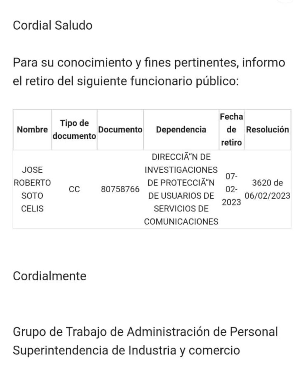 Correo José Roberto Soto Correo José Roberto Soto