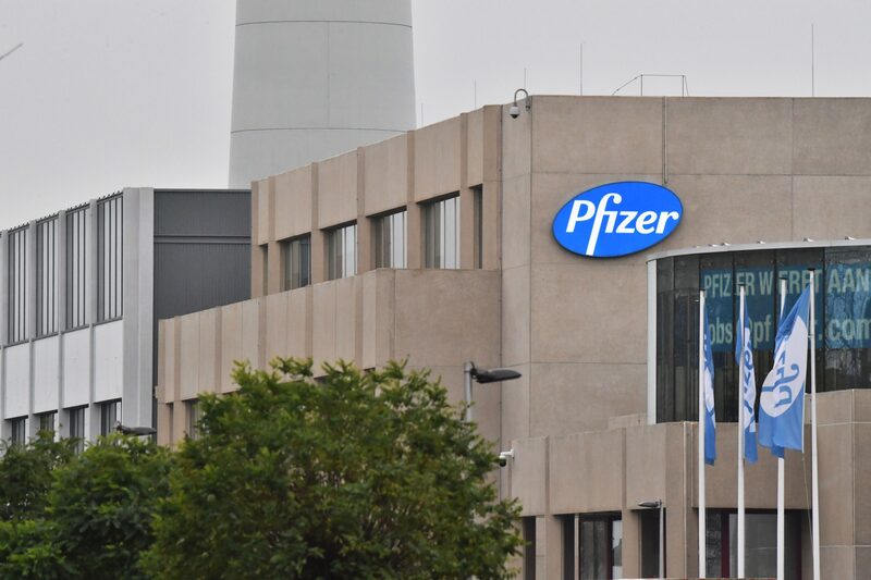 El logo en una instalación de Pfizer en Bélgica. El logo en una instalación de Pfizer en Bélgica.