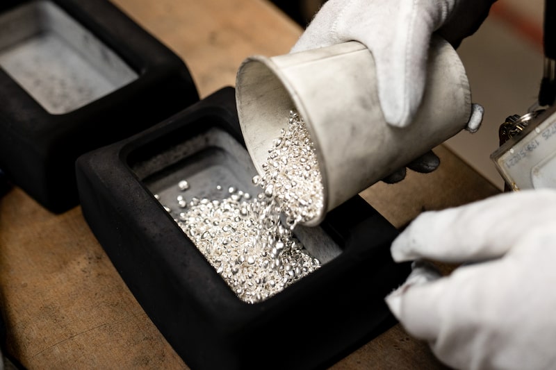 A worker pours silver granules into a mould before being melted at the Polish mint, also known as Mennica Polska SA, in Warsaw, Poland, on Thursday, Feb. 12, 2026. Polands central bank, the worlds biggest reported buyer of gold, is boosting purchases by another 150 tons as it braces for more of the geopolitical instability that has driven prices to record highs. Photographer: Damian Lemanski/Bloomberg A worker pours silver granules into a mould before being melted at the Polish mint, also known as Mennica Polska SA, in Warsaw, Poland, on Thursday, Feb. 12, 2026. Polands central bank, the worlds biggest reported buyer of gold, is boosting purchases by another 150 tons as it braces for more of the geopolitical instability that has driven prices to record highs. Photographer: Damian Lemanski/Bloomberg
