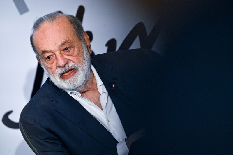 Carlos Slim Helú, presidente honorario de América Móvil y Grupo Carso, durante una conferencia de prensa el 26 de mayo de 2026 en la Ciudad de México. Carlos Slim Helú, presidente honorario de América Móvil y Grupo Carso, durante una conferencia de prensa el 26 de mayo de 2026 en la Ciudad de México.