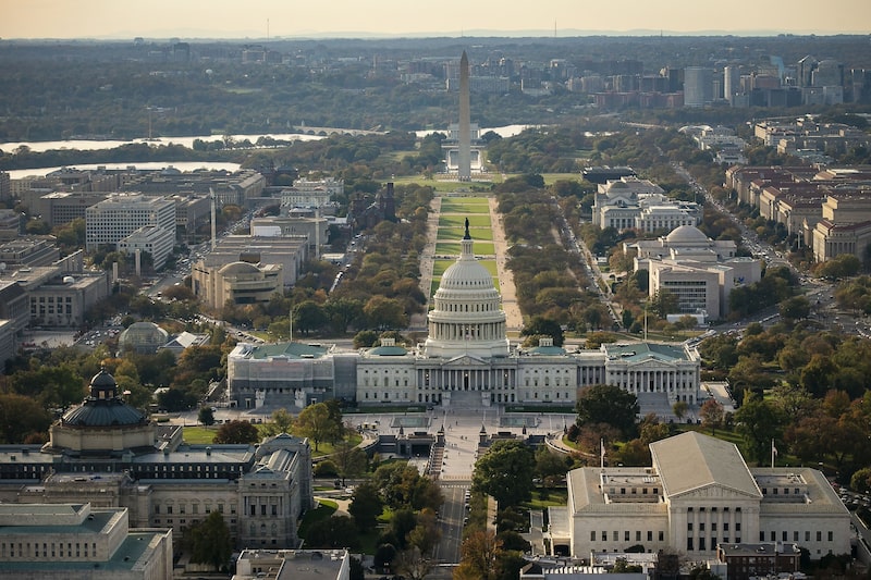 Washington DC, sede do governo americano: cerca de 2,3 milhões de servidores federais trabalham no governo Washington DC, sede do governo americano: cerca de 2,3 milhões de servidores federais trabalham no governo