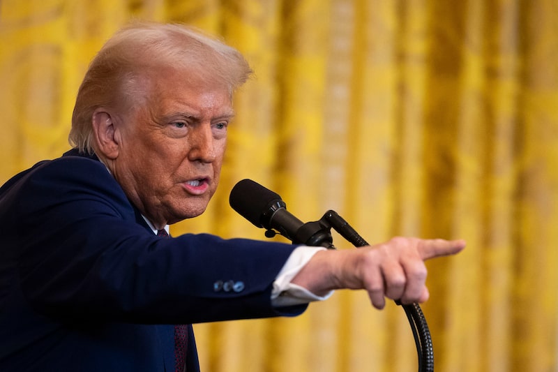 El presidente de Estados Unidos, Donald Trump, durante una rueda de prensa con Narendra Modi, primer ministro de la India, no presente en la imagen, en el Salón Este de la Casa Blanca en Washington, DC, EE. UU., el jueves 13 de febrero de 2025. El presidente de Estados Unidos, Donald Trump, durante una rueda de prensa con Narendra Modi, primer ministro de la India, no presente en la imagen, en el Salón Este de la Casa Blanca en Washington, DC, EE. UU., el jueves 13 de febrero de 2025.