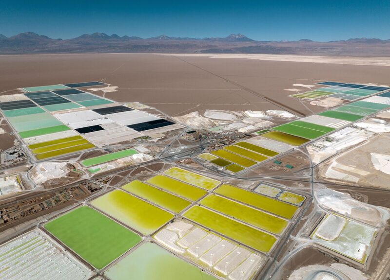 A lithium mine in the Atacama Desert in Salar de Atacama, Chile. A lithium mine in the Atacama Desert in Salar de Atacama, Chile.