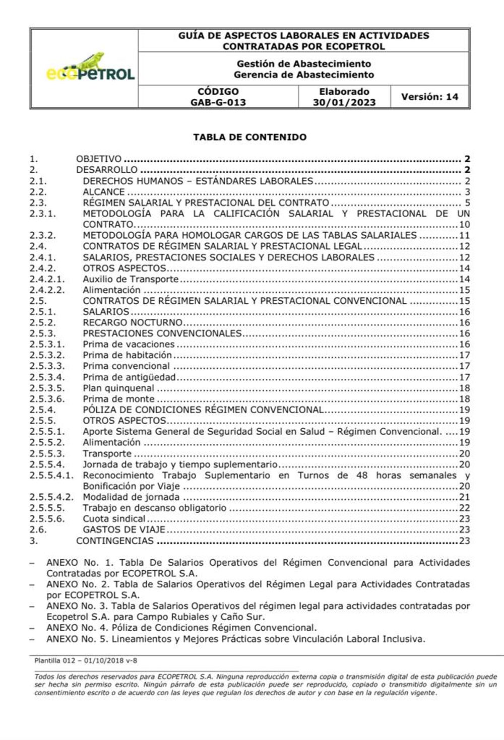 Guía para contratistas Ecopetrol Guía para contratistas Ecopetrol