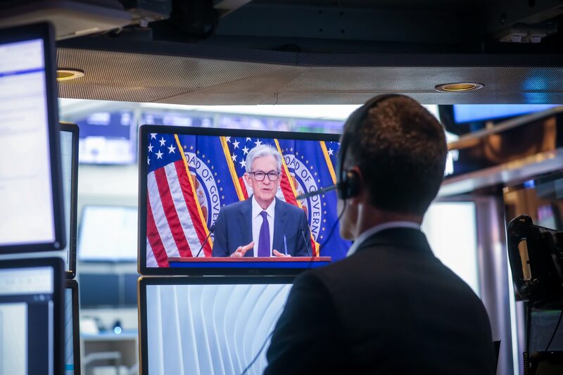 Traders On The Floor Of The New York Stock Exchange As Fed Chair Powell Holds New Conference Traders On The Floor Of The New York Stock Exchange As Fed Chair Powell Holds New Conference