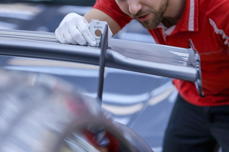 The Porsche AG factory in Stuttgart, Germany. The Porsche AG factory in Stuttgart, Germany.