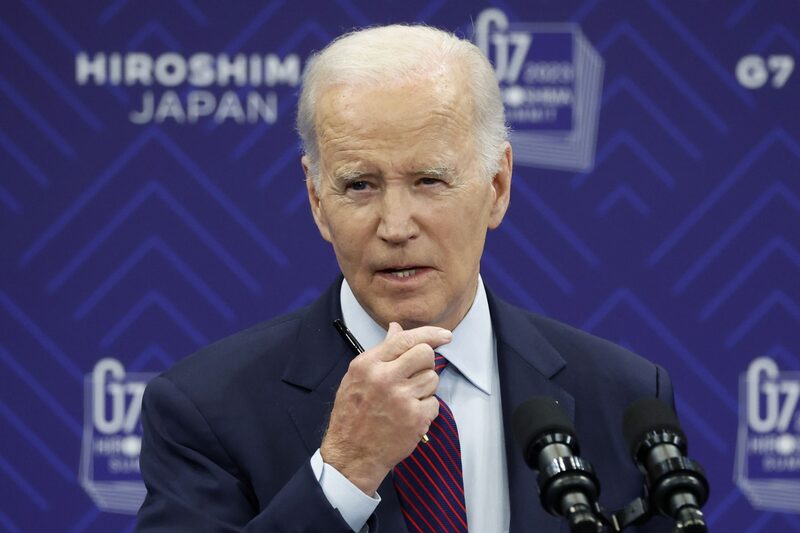 US President Joe Biden speaks during a news conference following the Group of Seven (G-7) leaders summit in Hiroshima, Japan, on Sunday, May 21, 2023. Biden called Republican demands for sharp spending cuts unacceptable and said hell talk with House Speaker Kevin McCarthy about debt-ceiling and budget negotiations on his flight back from Japan. US President Joe Biden speaks during a news conference following the Group of Seven (G-7) leaders summit in Hiroshima, Japan, on Sunday, May 21, 2023. Biden called Republican demands for sharp spending cuts unacceptable and said hell talk with House Speaker Kevin McCarthy about debt-ceiling and budget negotiations on his flight back from Japan.