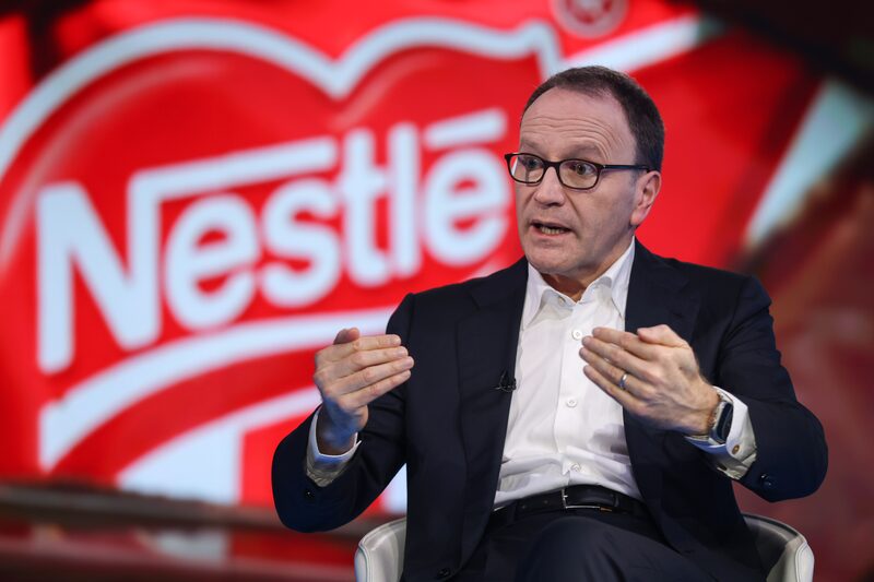 Mark Schneider, chief executive officer of Nestle SA, during a Bloomberg Television interview in London, UK, on Wednesday, Dec. 13, 2023 Mark Schneider, chief executive officer of Nestle SA, during a Bloomberg Television interview in London, UK, on Wednesday, Dec. 13, 2023