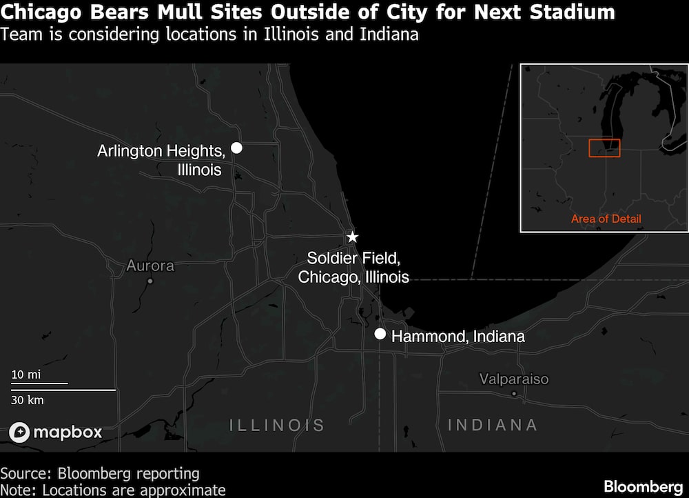 El equipo está considerando ubicaciones en Illinois e Indiana. El equipo está considerando ubicaciones en Illinois e Indiana.