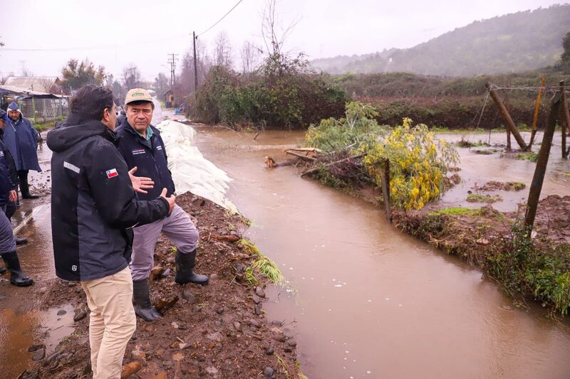 Infraestructura de riego afectada por el sistema frontal en la municipalidad de Romeral, el 22 de agosto de 2023. Infraestructura de riego afectada por el sistema frontal en la municipalidad de Romeral, el 22 de agosto de 2023.