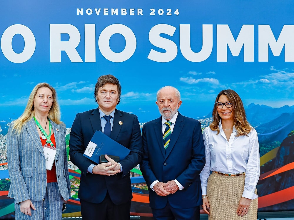 Rio de Janeiro (RJ), 18/11/2024 - Presidente da República, Luiz Inácio Lula da Silva recebe o presidente da Argentina Javier Milei, durante cumprimentos aos líderes do G20. Foto: Ricardo Stuckert/PR Rio de Janeiro (RJ), 18/11/2024 - Presidente da República, Luiz Inácio Lula da Silva recebe o presidente da Argentina Javier Milei, durante cumprimentos aos líderes do G20. Foto: Ricardo Stuckert/PR