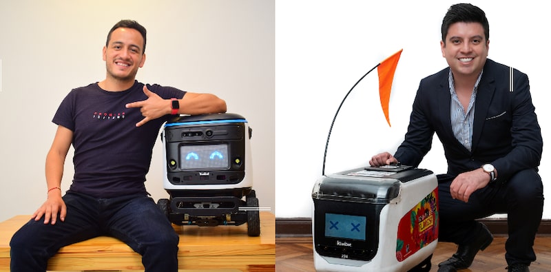 De izquierda a derecha Felipe Chávez y Sergio Pachón, cofundadores de Kiwibot. De izquierda a derecha Felipe Chávez y Sergio Pachón, cofundadores de Kiwibot.
