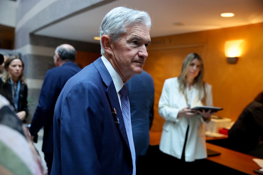 Jerome Powell, chairman of the US Federal Reserve, arrives for the IMFC Plenary Session during the International Monetary Fund (IMF) and World Bank Spring meetings at the IMF headquarters in Washington, DC, US, on Friday, April 17, 2026. The International Monetary Fund downgraded its growth projection for the year after the war in the Middle East triggered a major oil shock and included the possibility of a downturn if the conflict drags on and energy infrastructure is severally damaged. Photographer: Samuel Corum/Bloomberg Jerome Powell, chairman of the US Federal Reserve, arrives for the IMFC Plenary Session during the International Monetary Fund (IMF) and World Bank Spring meetings at the IMF headquarters in Washington, DC, US, on Friday, April 17, 2026. The International Monetary Fund downgraded its growth projection for the year after the war in the Middle East triggered a major oil shock and included the possibility of a downturn if the conflict drags on and energy infrastructure is severally damaged. Photographer: Samuel Corum/Bloomberg