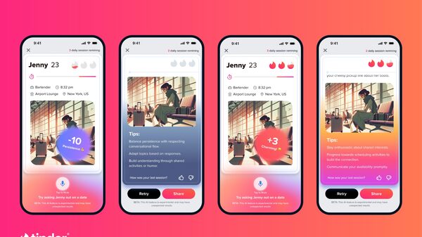 Tinder presenta un juego para que usuarios coqueteen con chatbots de IA Tinder presenta un juego para que usuarios coqueteen con chatbots de IA