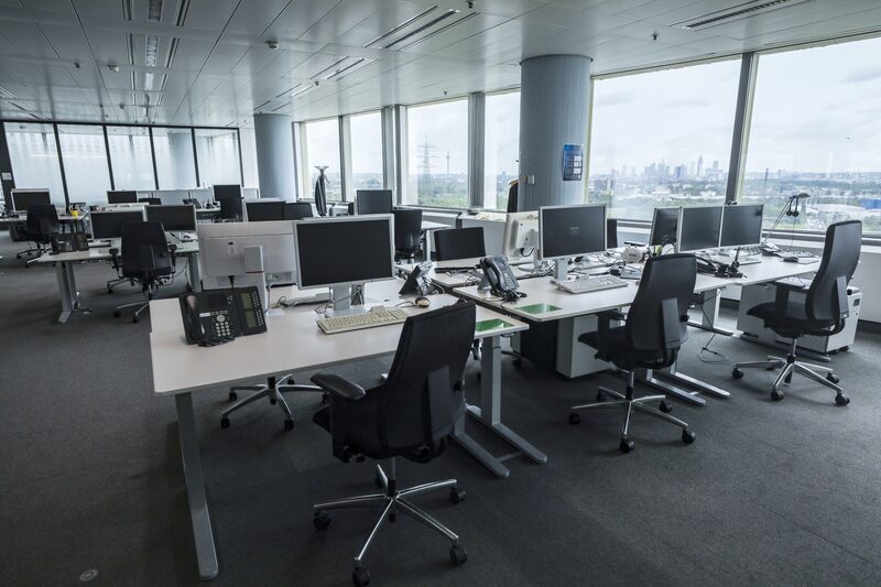 Deutsche Bank social distancing in DBK office building in Alfred-Herrhausen-Allee in Eschborn seen on 25.05.2020 photographer: Alex Kraus/ Bloomberg News Deutsche Bank social distancing in DBK office building in Alfred-Herrhausen-Allee in Eschborn seen on 25.05.2020 photographer: Alex Kraus/ Bloomberg News