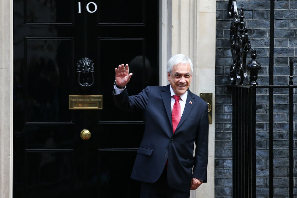 Sebastian Pinera, Chile's president, departs following his bilateral meeting with Boris Johnson, U.K. prime minster, at number 10 Downing Street in London Sebastian Pinera, Chile's president, departs following his bilateral meeting with Boris Johnson, U.K. prime minster, at number 10 Downing Street in London