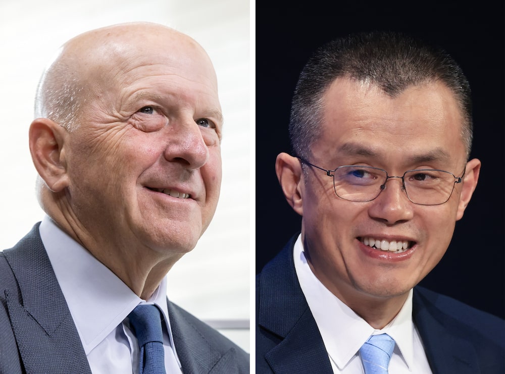 David Solomon y Changpeng Zhao estuvieron entre los asistentes a una conferencia organizada por la plataforma de criptomonedas de la familia Trump. David Solomon y Changpeng Zhao estuvieron entre los asistentes a una conferencia organizada por la plataforma de criptomonedas de la familia Trump.