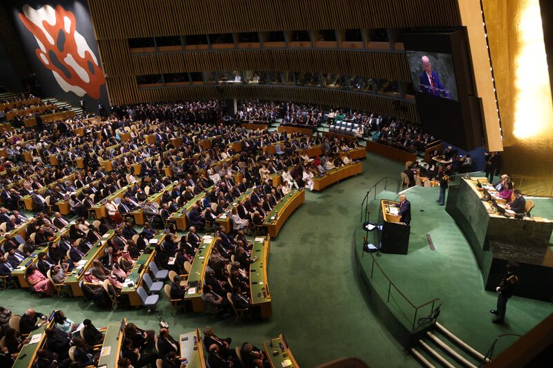 El presidente estadounidense Donald Trump durante la Asamblea General de las Naciones Unidas en Nueva York.
Fotógrafo: Michael Nagle/Bloomberg El presidente estadounidense Donald Trump durante la Asamblea General de las Naciones Unidas en Nueva York.
Fotógrafo: Michael Nagle/Bloomberg