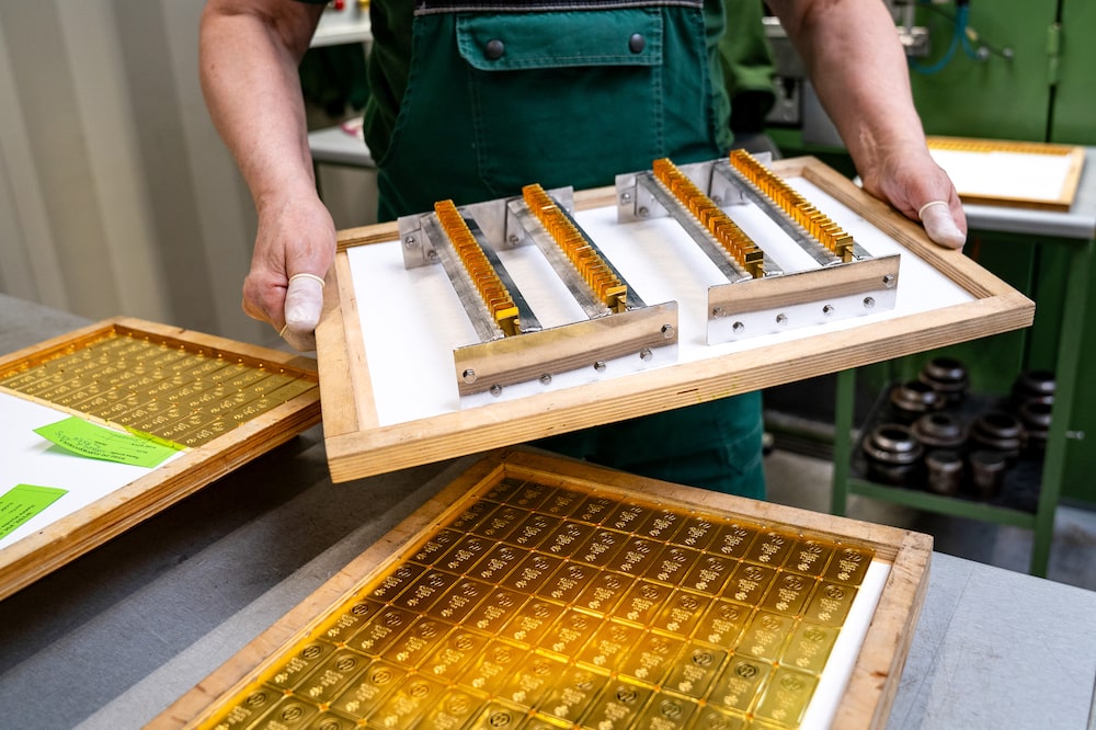 Newly minted gold bars at the Polish mint, also known as Mennica Polska SA, in Warsaw, Poland, on Thursday, Feb. 12, 2026. Polands central bank, the worlds biggest reported buyer of gold, is boosting purchases by another 150 tons as it braces for more of the geopolitical instability that has driven prices to record highs. Photographer: Damian Lemanski/Bloomberg Newly minted gold bars at the Polish mint, also known as Mennica Polska SA, in Warsaw, Poland, on Thursday, Feb. 12, 2026. Polands central bank, the worlds biggest reported buyer of gold, is boosting purchases by another 150 tons as it braces for more of the geopolitical instability that has driven prices to record highs. Photographer: Damian Lemanski/Bloomberg