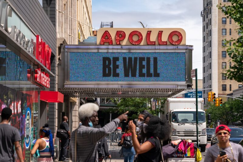 The Apollo Theater in June 2020. A cannabis dispensary is proposed for across 125th Street from the venue. The Apollo Theater in June 2020. A cannabis dispensary is proposed for across 125th Street from the venue.