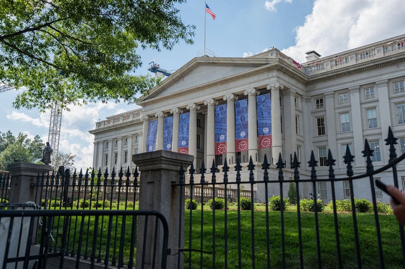 El Departamento del Tesoro de EE.UU., en Washington, DC, en junio de 2026. El Departamento del Tesoro de EE.UU., en Washington, DC, en junio de 2026.