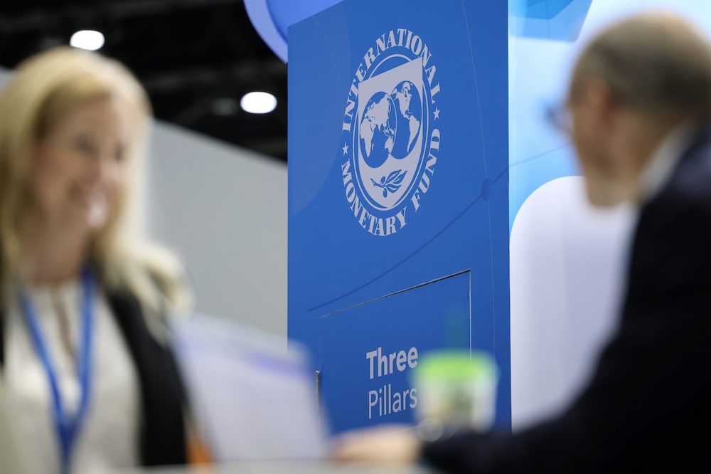The meeting logo is displayed during the 2026 Annual Meetings of the International Monetary Fund and the World Bank Group in Bangkok, Thailand, on October 12, 2026. The meeting logo is displayed during the 2026 Annual Meetings of the International Monetary Fund and the World Bank Group in Bangkok, Thailand, on October 12, 2026.