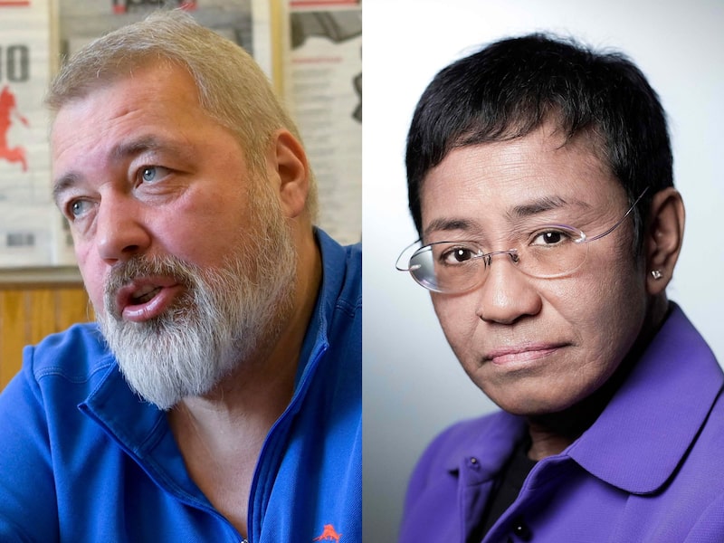 Jornalistas Maria Ressa e Dmitry Muratov ganham prêmio por fomentar liberdade de expressão Jornalistas Maria Ressa e Dmitry Muratov ganham prêmio por fomentar liberdade de expressão