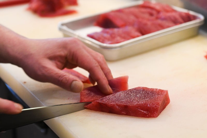 Preparando atún Preparando atún