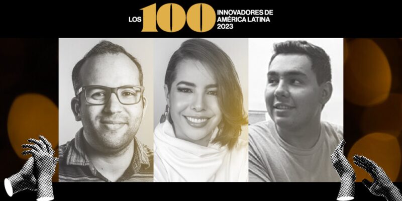 Los colombianos en la lista de los Innovadores de América Latina 2023. Lorena Valencia, Sebastián Obregón y Christian Mondragón Los colombianos en la lista de los Innovadores de América Latina 2023. Lorena Valencia, Sebastián Obregón y Christian Mondragón