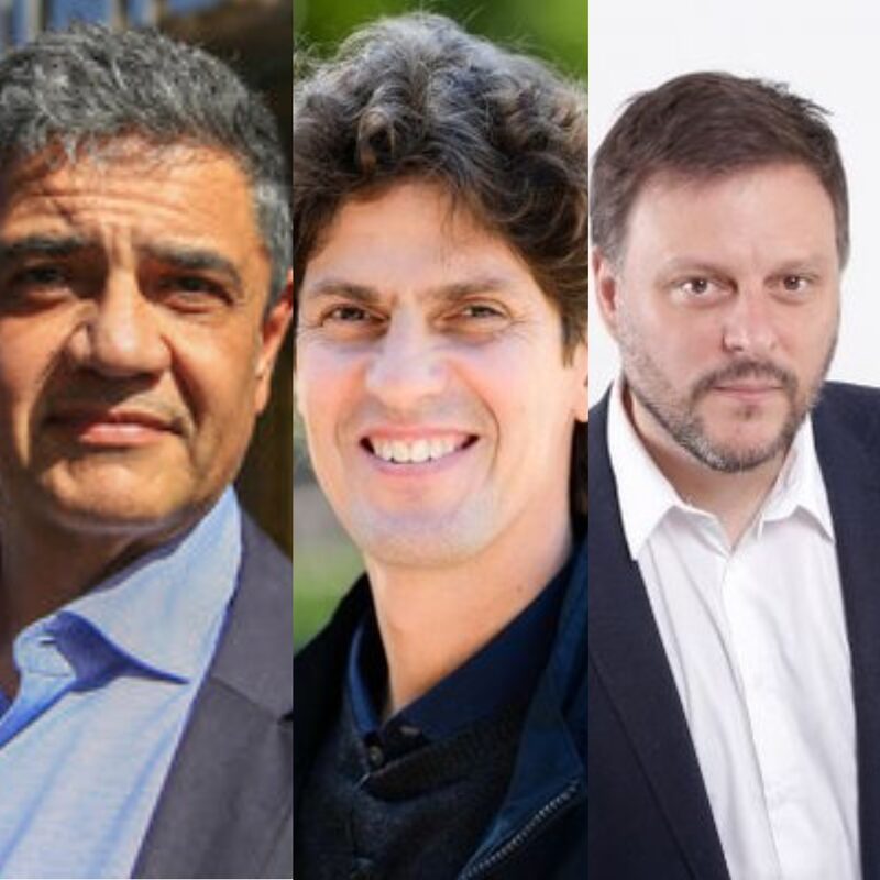 Jorge Macri (PRO), Martín Lousteau (UCR) y Leandro Santoro (UP) Jorge Macri (PRO), Martín Lousteau (UCR) y Leandro Santoro (UP)