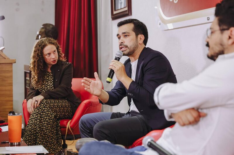 El candidato presidencial de Movimiento Ciudadano, Jorge Álvarez Máynez, durante un encuentro con estudiantes en la Escuela de Periodismo Carlos Septién El candidato presidencial de Movimiento Ciudadano, Jorge Álvarez Máynez, durante un encuentro con estudiantes en la Escuela de Periodismo Carlos Septién
