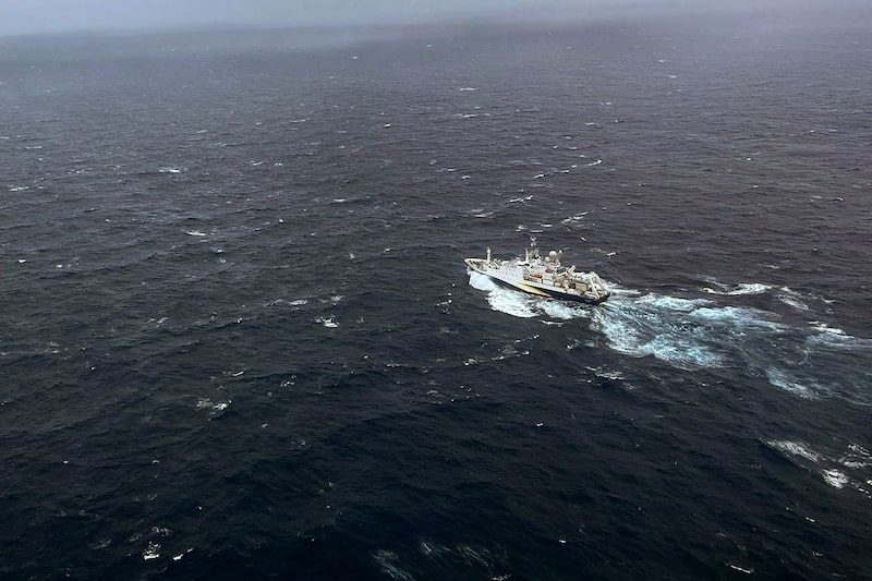 The French research vessel, L'Atalante during the search for the submersible, Titan. The French research vessel, L'Atalante during the search for the submersible, Titan.