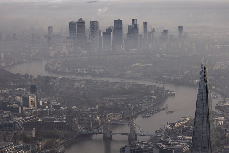 Fog shrouds the Shard and the view towards the Canary Wharf business district including global financial institutions Citigroup Inc., State Street Corp., Barclays Plc, HSBC Holdings Plc and the commercial office block No. 1 Canada Square, on the Isle of Dogs on November 05, 2020 in London, England Fog shrouds the Shard and the view towards the Canary Wharf business district including global financial institutions Citigroup Inc., State Street Corp., Barclays Plc, HSBC Holdings Plc and the commercial office block No. 1 Canada Square, on the Isle of Dogs on November 05, 2020 in London, England