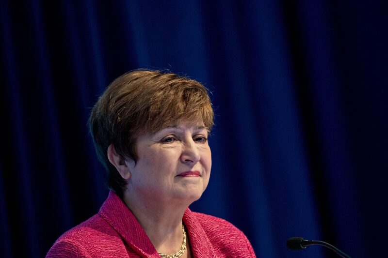 Kristalina Georgieva, directora gerente del Fondo Monetario Internacional (FMI), durante una conferencia de prensa en las reuniones anuales del FMI y el Grupo del Banco Mundial en Washington, D.C., el jueves 17 de octubre de 2019. Kristalina Georgieva, directora gerente del Fondo Monetario Internacional (FMI), durante una conferencia de prensa en las reuniones anuales del FMI y el Grupo del Banco Mundial en Washington, D.C., el jueves 17 de octubre de 2019.