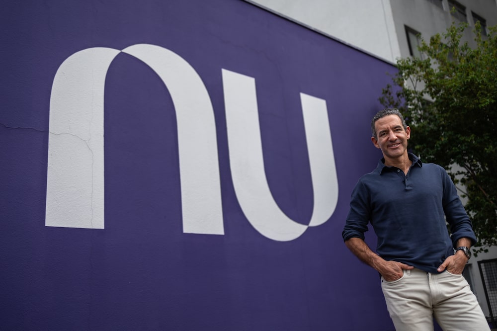 David Velez, chairman, co-founder and chief executive officer of Nu Holdings Ltd. (Nubank), following an interview in Sao Paulo, Brazil, on Monday, Jan. 15, 2024. Velez says Nubank is snapping up clients from rivals amid a shakeout in Latin American financial startups, helping fuel a 176% rally in its shares. Photographer: Maira Erlich/Bloomberg David Velez, chairman, co-founder and chief executive officer of Nu Holdings Ltd. (Nubank), following an interview in Sao Paulo, Brazil, on Monday, Jan. 15, 2024. Velez says Nubank is snapping up clients from rivals amid a shakeout in Latin American financial startups, helping fuel a 176% rally in its shares. Photographer: Maira Erlich/Bloomberg