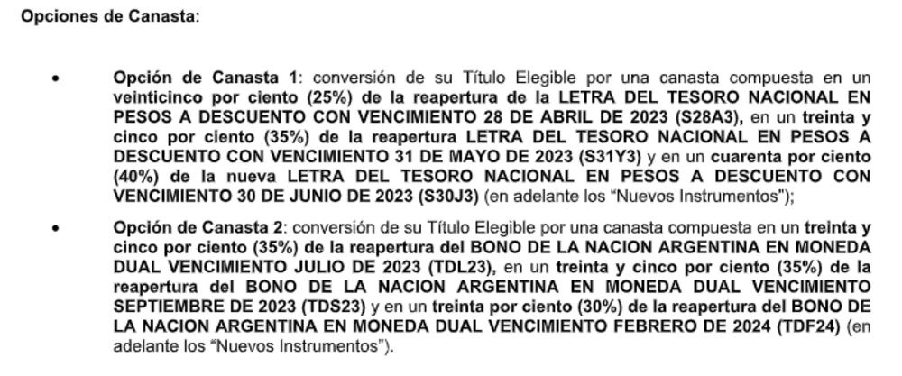 Opciones de canasta Opciones de canasta