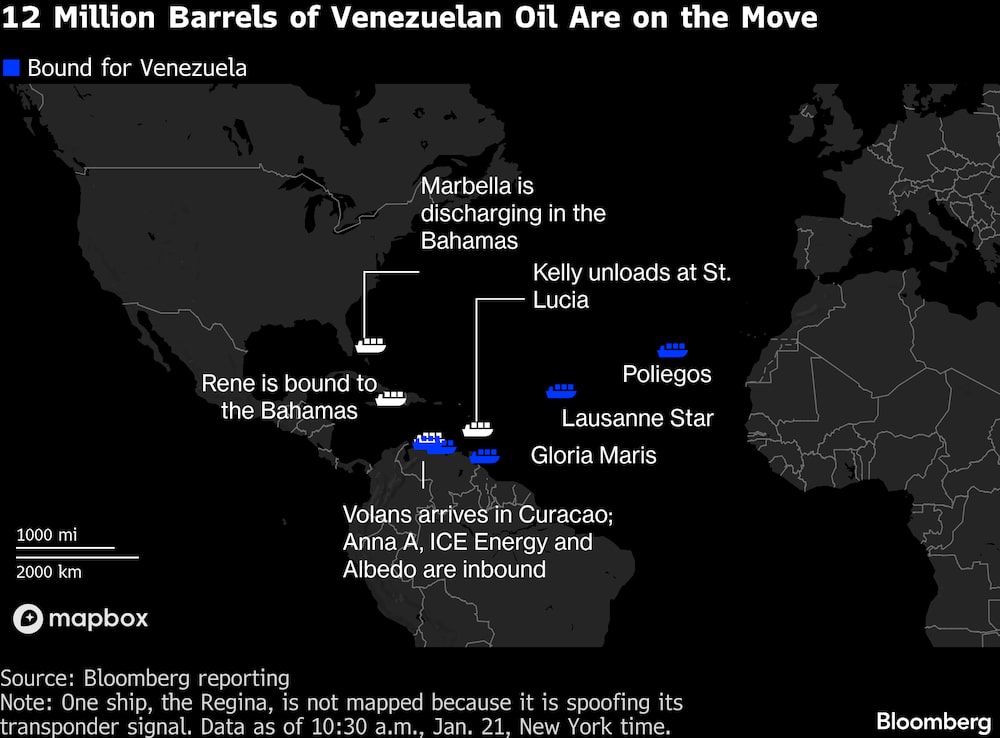 12 millones de barriles de petróleo venezolano están en tránsito. 12 millones de barriles de petróleo venezolano están en tránsito.