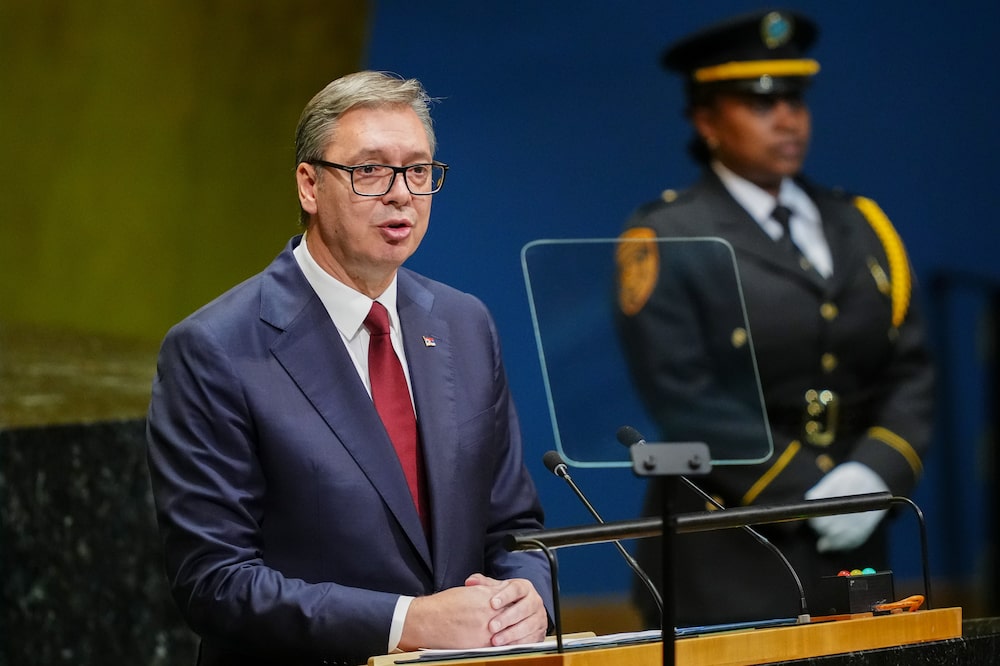 Aleksandar Vucic, Serbia's president, during the United Nations General Assembly (UNGA) in New York, US, on Wednesday, Sept. 23, 2026. The theme of the 81st session of the United Nations General Assembly is "Restoring trust, managing transformation: A United Nations that delivers for all." Photographer: Angelina Katsanis/Bloomberg Aleksandar Vucic, Serbia's president, during the United Nations General Assembly (UNGA) in New York, US, on Wednesday, Sept. 23, 2026. The theme of the 81st session of the United Nations General Assembly is "Restoring trust, managing transformation: A United Nations that delivers for all." Photographer: Angelina Katsanis/Bloomberg