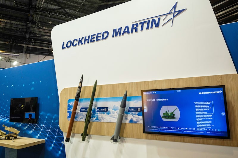 El stand de Lockheed Martin Corp. en la feria Defence and Security Equipment International 2025 en Londres. Fotógrafo: Jose Sarmento Matos/Bloomberg
El stand de Lockheed Martin Corp. en la feria Defence and Security Equipment International 2025 en Londres. Fotógrafo: Jose Sarmento Matos/Bloomberg