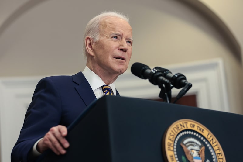 U.S. President Joe Biden speaks in the Roosevelt Room of the White House in Washington, D.C., U.S., on Tuesday, March 8, 2022. Biden said the U.S. will ban imports of Russian fossil fuels including oil, a major escalation of Western efforts to hobble Russia’s economy that will further strain global crude markets. Photographer: Oliver Contreras/Sipa/Bloomberg U.S. President Joe Biden speaks in the Roosevelt Room of the White House in Washington, D.C., U.S., on Tuesday, March 8, 2022. Biden said the U.S. will ban imports of Russian fossil fuels including oil, a major escalation of Western efforts to hobble Russia’s economy that will further strain global crude markets. Photographer: Oliver Contreras/Sipa/Bloomberg